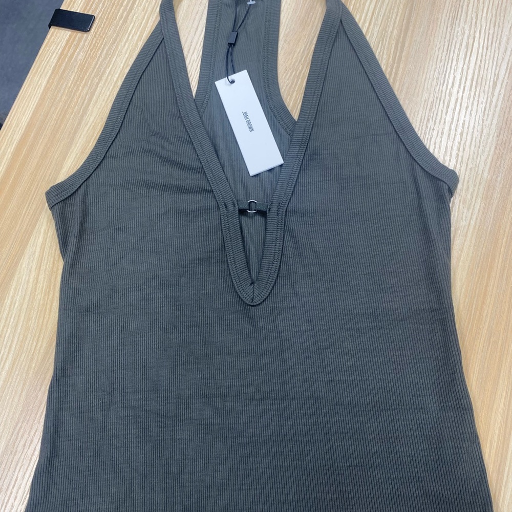 Joah Brown Plunge Racerback Tank Top
